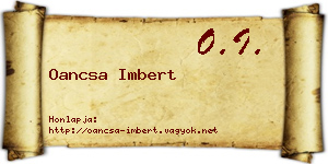 Oancsa Imbert névjegykártya